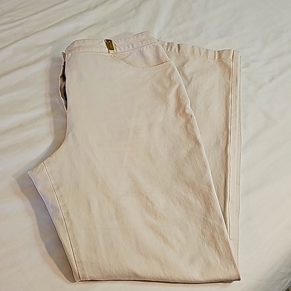 Vintage St. John Sport Bootcut White and Gold Jeans - Size 12 WKC Dog Show - Picture 1 of 12